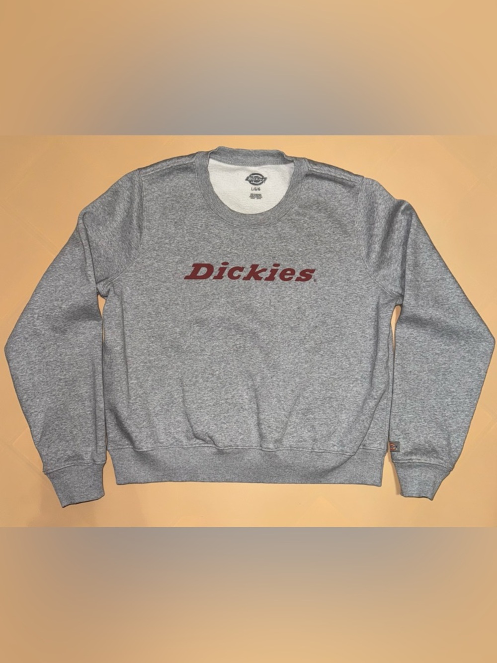 Dickies Gray Logo Crewneck Sweatshirt Large Gray Pullover Fleece Sweater